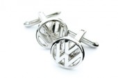 VW Round Silver Cuff Links